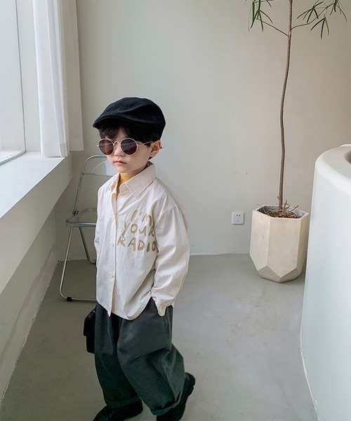 aimoha（アイモハ）の「【aimoha-KIDS-】【新作】 韓国子供服 英字プリントシャツ（シャツ/ブラウス・キッズ・ベージュ/カーキ・90/100/110/120/80/130/140）」の16枚目の写真