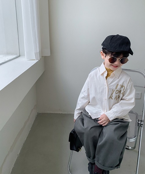 aimoha（アイモハ）の「【aimoha-KIDS-】【新作】 韓国子供服 英字プリントシャツ（シャツ/ブラウス・キッズ・ベージュ/カーキ・90/100/110/120/80/130/140）」の17枚目の写真