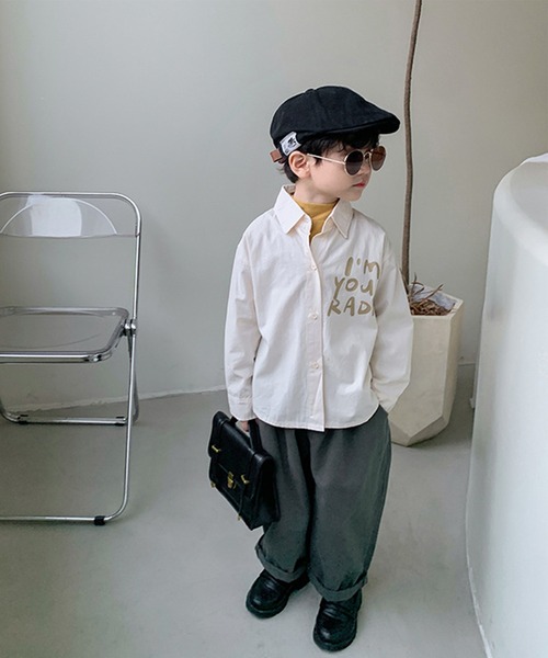 aimoha（アイモハ）の「【aimoha-KIDS-】【新作】 韓国子供服 英字プリントシャツ（シャツ/ブラウス・キッズ・ベージュ/カーキ・90/100/110/120/80/130/140）」の19枚目の写真