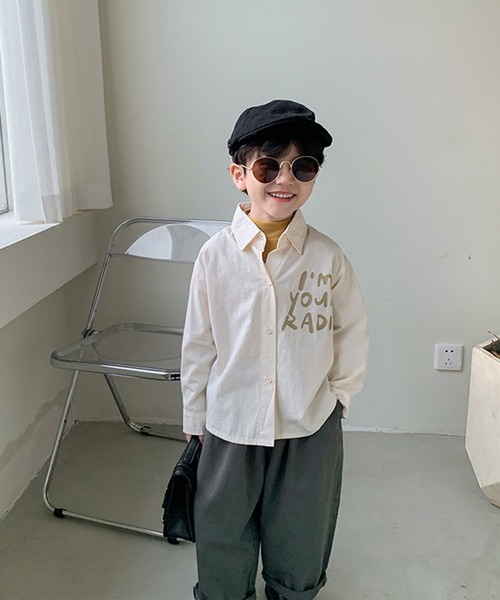 aimoha（アイモハ）の「【aimoha-KIDS-】【新作】 韓国子供服 英字プリントシャツ（シャツ/ブラウス・キッズ・ベージュ/カーキ・90/100/110/120/80/130/140）」の20枚目の写真