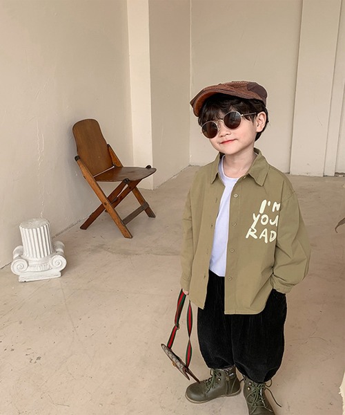 aimoha（アイモハ）の「【aimoha-KIDS-】【新作】 韓国子供服 英字プリントシャツ（シャツ/ブラウス・キッズ・ベージュ/カーキ・90/100/110/120/80/130/140）」の12枚目の写真