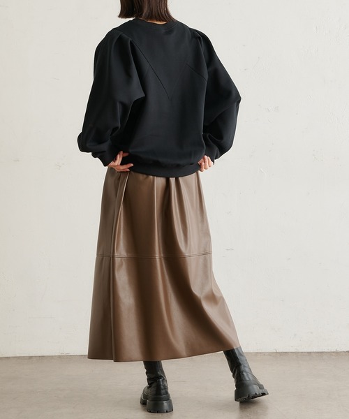BONbazaar（ボンバザール）の「シンセティックレザースカート（スカート・レディース・ブラック/ブラウン・FREE）」の14枚目の写真