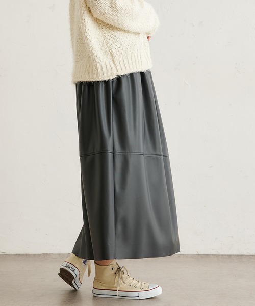 BONbazaar（ボンバザール）の「シンセティックレザースカート（スカート・レディース・ブラック/ブラウン・FREE）」の20枚目の写真