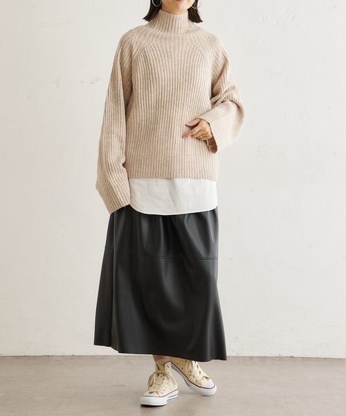 BONbazaar（ボンバザール）の「シンセティックレザースカート（スカート・レディース・ブラック/ブラウン・FREE）」の10枚目の写真