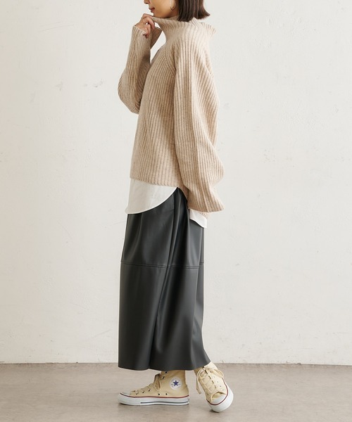 BONbazaar（ボンバザール）の「シンセティックレザースカート（スカート・レディース・ブラック/ブラウン・FREE）」の16枚目の写真