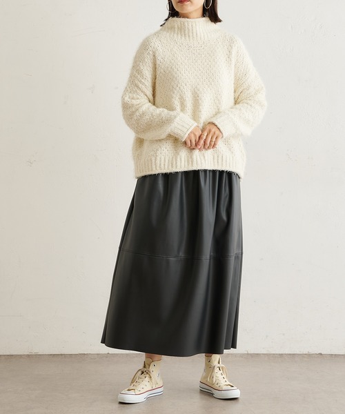 BONbazaar（ボンバザール）の「シンセティックレザースカート（スカート・レディース・ブラック/ブラウン・FREE）」の21枚目の写真