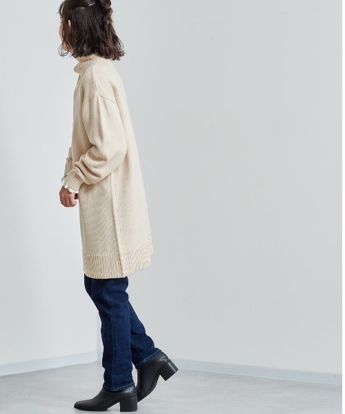 cepo（セポ）の「ハーフジップロングニット（ニット/セーター・レディース・オフホワイト/グリーン/チャコール・M）」の4枚目の写真