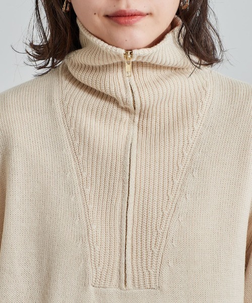 cepo（セポ）の「ハーフジップロングニット（ニット/セーター・レディース・オフホワイト/グリーン/チャコール・M）」の12枚目の写真