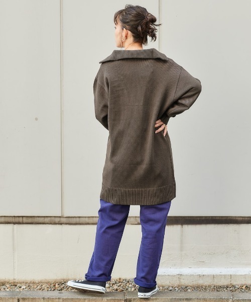 cepo（セポ）の「ハーフジップロングニット（ニット/セーター・レディース・オフホワイト/グリーン/チャコール・M）」の10枚目の写真