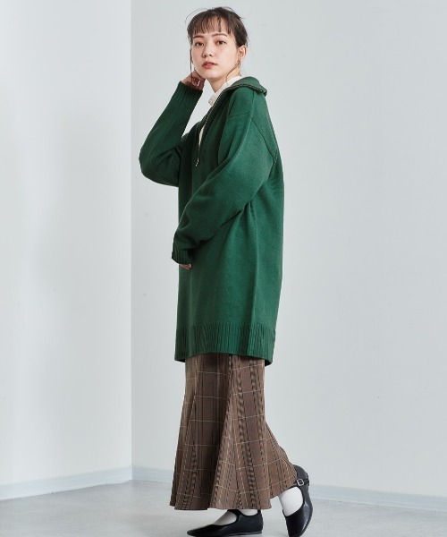 cepo（セポ）の「ハーフジップロングニット（ニット/セーター・レディース・オフホワイト/グリーン/チャコール・M）」の15枚目の写真