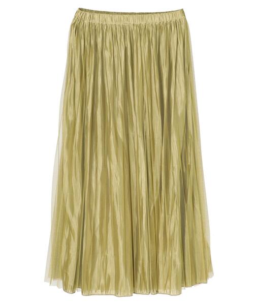 earth music&ecology(アースミュージックアンドエコロジー)の「シャイニー&チュールリバーシブルスカート*(スカート・レディース・チャコールグレー/グリーン/ライトブラウン/マスタード/ライトベージュ・FREE)」の17枚目の写真