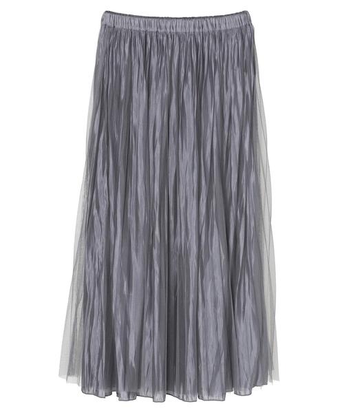 earth music&ecology(アースミュージックアンドエコロジー)の「シャイニー&チュールリバーシブルスカート*(スカート・レディース・チャコールグレー/グリーン/ライトブラウン/マスタード/ライトベージュ・FREE)」の13枚目の写真