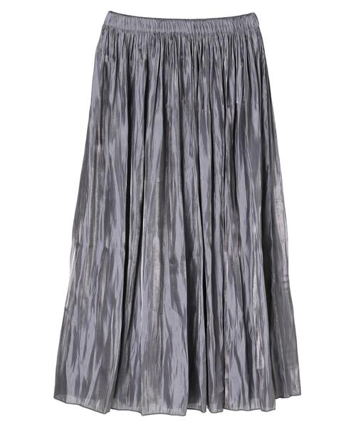 earth music&ecology(アースミュージックアンドエコロジー)の「シャイニー&チュールリバーシブルスカート*(スカート・レディース・チャコールグレー/グリーン/ライトブラウン/マスタード/ライトベージュ・FREE)」の10枚目の写真