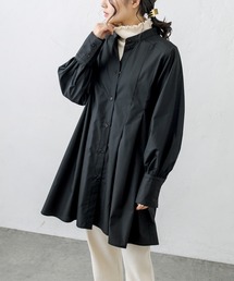 【WEB限定・Du noir】タイプライターノーカラーブラウス