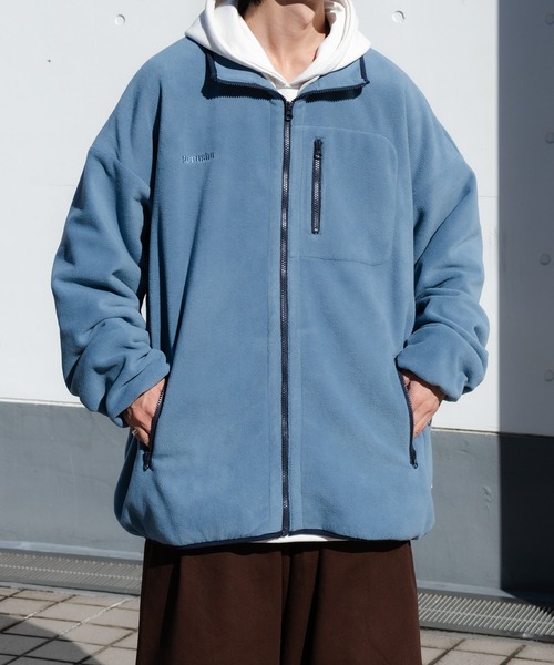 Perushu(ペルーシュ)の「オーバーサイズフリースブルゾン(ブルゾン・メンズ・サックスブルー/イエロー/オレンジ/グリーン・MEDIUM/LARGE)」の3枚目の写真