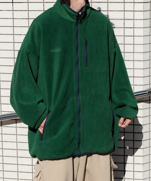 Perushu(ペルーシュ)の「オーバーサイズフリースブルゾン(ブルゾン・メンズ・サックスブルー/イエロー/オレンジ/グリーン・MEDIUM/LARGE)」の2枚目の写真