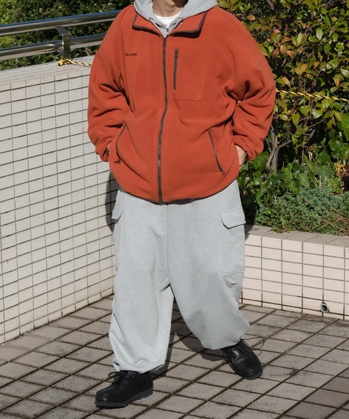 Perushu(ペルーシュ)の「オーバーサイズフリースブルゾン(ブルゾン・メンズ・サックスブルー/イエロー/オレンジ/グリーン・MEDIUM/LARGE)」の16枚目の写真