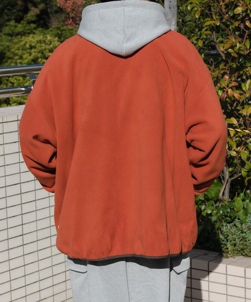 Perushu(ペルーシュ)の「オーバーサイズフリースブルゾン(ブルゾン・メンズ・サックスブルー/イエロー/オレンジ/グリーン・MEDIUM/LARGE)」の9枚目の写真