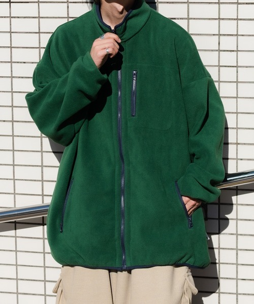 Perushu ブルゾン　グリーン セール】オーバーサイズフリースブルゾン（ブルゾン）｜Perushu
