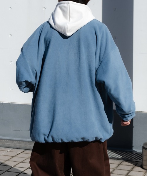 Perushu(ペルーシュ)の「オーバーサイズフリースブルゾン(ブルゾン・メンズ・サックスブルー/イエロー/オレンジ/グリーン・MEDIUM/LARGE)」の10枚目の写真