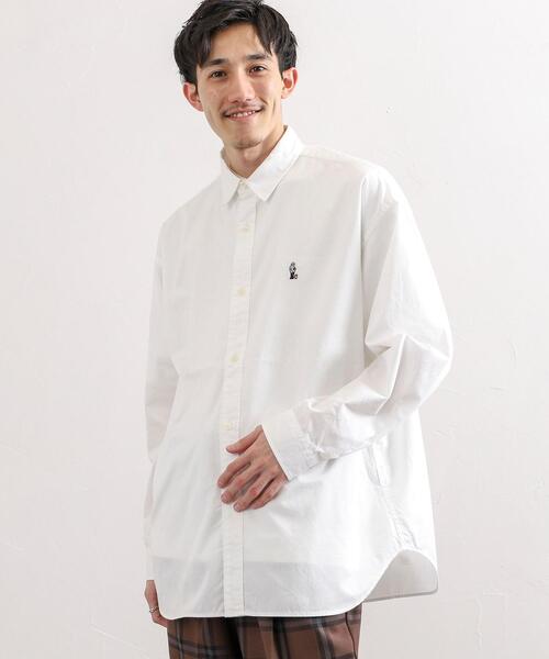 coen（コーエン）の「ワンポイント刺繍チノツイルシャツ（シャツ/ブラウス・メンズ・ナチュラル/オリーブ/ホワイト/ブラック・MEDIUM/X-LARGE/SMALL/LARGE）」の2枚目の写真