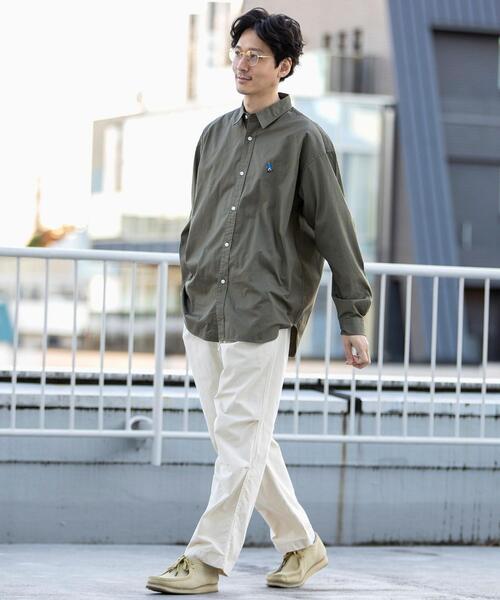 coen（コーエン）の「ワンポイント刺繍チノツイルシャツ（シャツ/ブラウス・メンズ・ナチュラル/オリーブ/ホワイト/ブラック・MEDIUM/X-LARGE/SMALL/LARGE）」の18枚目の写真