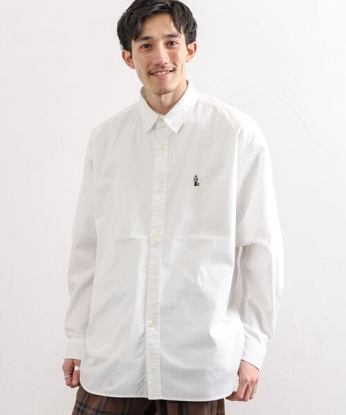 coen（コーエン）の「ワンポイント刺繍チノツイルシャツ（シャツ/ブラウス・メンズ・ナチュラル/オリーブ/ホワイト/ブラック・MEDIUM/X-LARGE/SMALL/LARGE）」の13枚目の写真