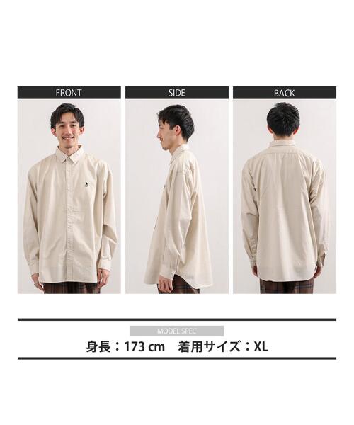 coen（コーエン）の「ワンポイント刺繍チノツイルシャツ（シャツ/ブラウス・メンズ・ナチュラル/オリーブ/ホワイト/ブラック・MEDIUM/X-LARGE/SMALL/LARGE）」の6枚目の写真