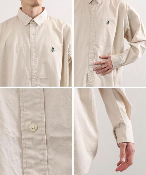 coen（コーエン）の「ワンポイント刺繍チノツイルシャツ（シャツ/ブラウス・メンズ・ナチュラル/オリーブ/ホワイト/ブラック・MEDIUM/X-LARGE/SMALL/LARGE）」の7枚目の写真