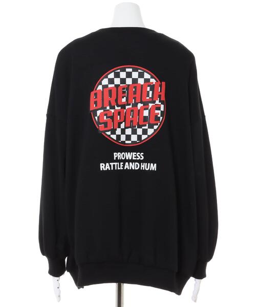 INGNI（イング）の「Backチェッカーサークルロゴスウェット／チュニックトップス（Tシャツ/カットソー・レディース・ブラック/グリーン/オフホワイト・M）」の7枚目の写真