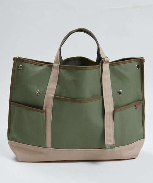 AlexanderLeeChang(アレキサンダーリーチャン)の「AlexanderLeeChang アレキサンダーリーチャン / APRON TOTE 22 2WAYエプロントートバッグ / AC052205(トートバッグ・メンズ・チャコール/オリーブ/ナチュラル・FREE)」の4枚目の写真