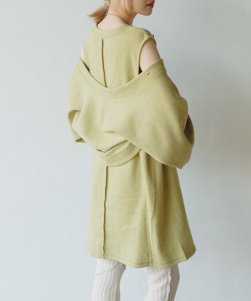 Kastane（カスタネ）の「【マルチウェイ】スリットボレロSET（カーディガン/ボレロ・レディース・アイボリー/グリーン/チャコールグレー・FREE）」の9枚目の写真