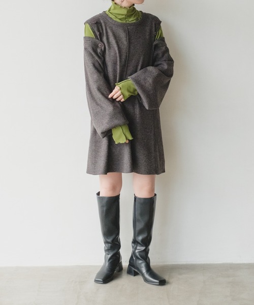 Kastane（カスタネ）の「【マルチウェイ】スリットボレロSET（カーディガン/ボレロ・レディース・アイボリー/グリーン/チャコールグレー・FREE）」の20枚目の写真