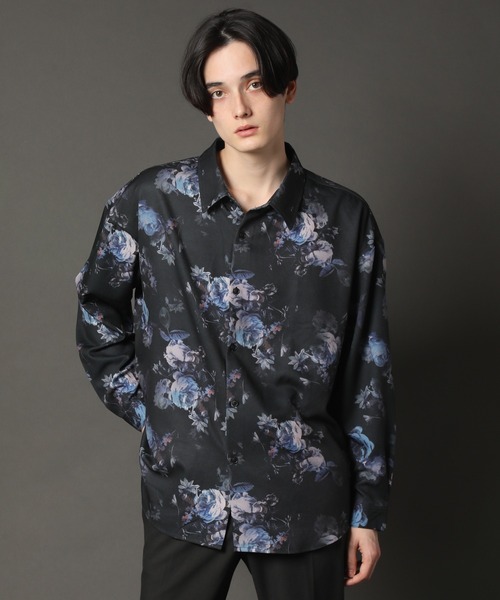 CORPUS SELECT(コーパストーキョー)の「Georgette Pattern Print Oversized Regular Collar Shirt/ジョーゼット レギュラーカラー ビックシルエット総柄とろみシャツ(シャツ/ブラウス・メンズ・ホワイト系その他/ブラック系その他/グレー系その他/ブラウン系その他/ベージュ系その他/ブルー系その他/キャメル/ホワイト系その他2/ブラック系その他2/ブラック系その他3/ブラック系その他4/ブラウン系その他2/ブラウン系その他3/ブラウン系その他4/ブルー系その他2/ブルー系その他3・M/L)」の5枚目の写真