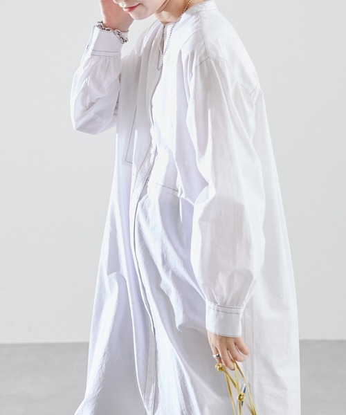 CIAOPANIC TYPY（チャオパニックティピー）の「シャンブレーヨーク切替シャツワンピース（シャツワンピース・レディース・ホワイト/ブルー/オレンジ/イエロー・ONE SIZE）」の12枚目の写真