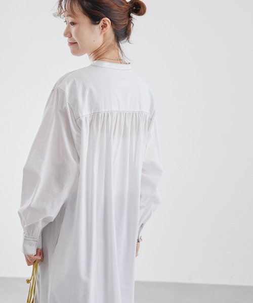 CIAOPANIC TYPY（チャオパニックティピー）の「シャンブレーヨーク切替シャツワンピース（シャツワンピース・レディース・ホワイト/ブルー/オレンジ/イエロー・ONE SIZE）」の11枚目の写真