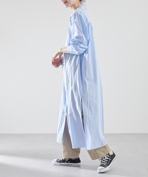 CIAOPANIC TYPY（チャオパニックティピー）の「シャンブレーヨーク切替シャツワンピース（シャツワンピース・レディース・ホワイト/ブルー/オレンジ/イエロー・ONE SIZE）」の15枚目の写真