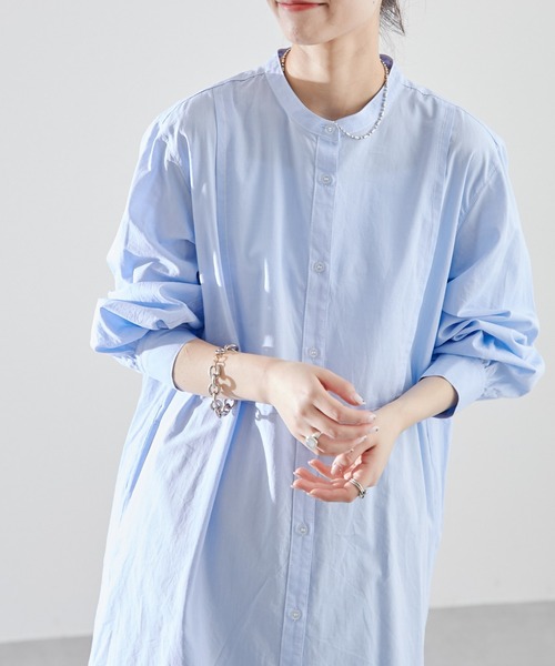 CIAOPANIC TYPY（チャオパニックティピー）の「シャンブレーヨーク切替シャツワンピース（シャツワンピース・レディース・ホワイト/ブルー/オレンジ/イエロー・ONE SIZE）」の19枚目の写真