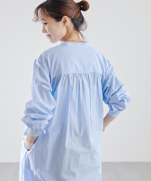 CIAOPANIC TYPY（チャオパニックティピー）の「シャンブレーヨーク切替シャツワンピース（シャツワンピース・レディース・ホワイト/ブルー/オレンジ/イエロー・ONE SIZE）」の21枚目の写真