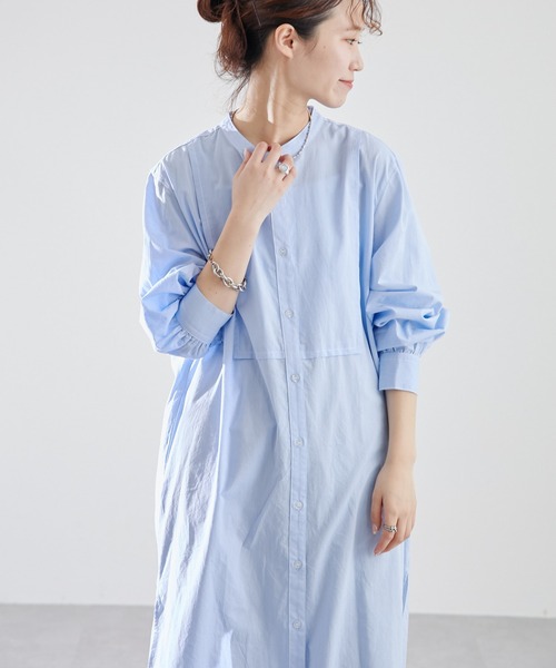 CIAOPANIC TYPY（チャオパニックティピー）の「シャンブレーヨーク切替シャツワンピース（シャツワンピース・レディース・ホワイト/ブルー/オレンジ/イエロー・ONE SIZE）」の18枚目の写真