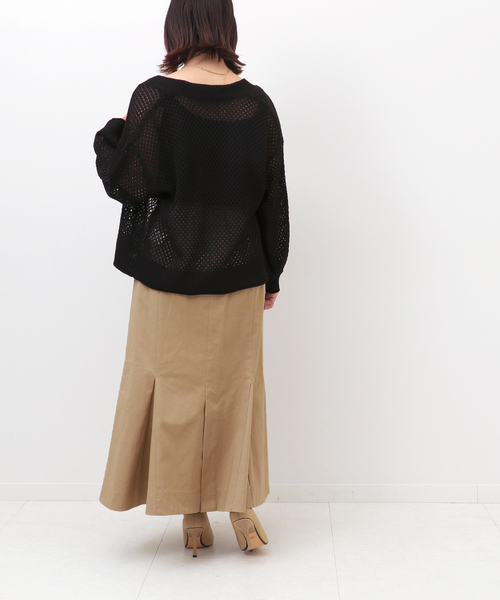 Simplicite(サンプリシテ)の「マーメイドステッチスカート(スカート・レディース・ベージュ/ネイビー/ブルー・FREE)」の7枚目の写真