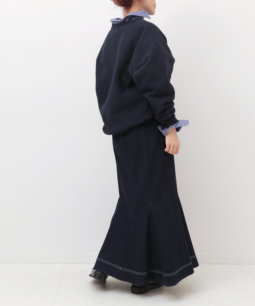 Simplicite(サンプリシテ)の「マーメイドステッチスカート(スカート・レディース・ベージュ/ネイビー/ブルー・FREE)」の11枚目の写真