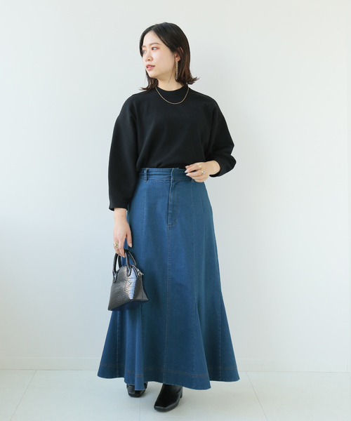 Simplicite(サンプリシテ)の「マーメイドステッチスカート(スカート・レディース・ベージュ/ネイビー/ブルー・FREE)」の13枚目の写真