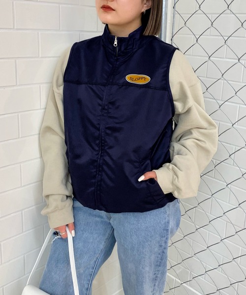 WHO'S WHO gallery（フーズフーギャラリー）の「【SLOPPY/スロッピー】ハイネックベスト（ベスト・レディース・ブラック/パープル/ネイビー/グリーン/アイボリー・FREE）」の15枚目の写真