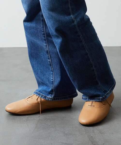 セール】限定展開 レースアップ フラットシューズ/レオパード