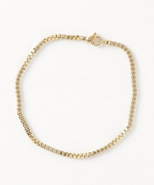 9ban（キューバン）の「【9ban】キューバン/Box chain bracelet（ブレスレット・レディース・ゴールド・FREE）」の6枚目の写真
