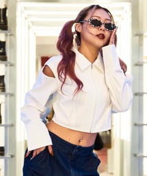 atmos pink | atmos pink ショート丈 フロントファスナーシャツ(シャツ/ブラウス)