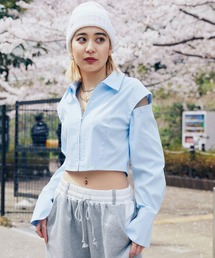 atmos pink | atmos pink ショート丈 フロントファスナーシャツ(シャツ/ブラウス)