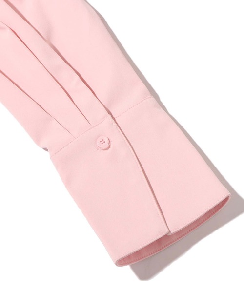 atmos pink(アトモスピンク)の「atmos pink ショート丈 フロントファスナーシャツ(シャツ/ブラウス・レディース・ホワイト/ピンク/サックスブルー・S/M)」の6枚目の写真