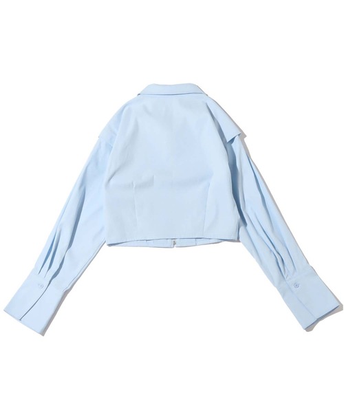 atmos pink(アトモスピンク)の「atmos pink ショート丈 フロントファスナーシャツ(シャツ/ブラウス・レディース・ホワイト/ピンク/サックスブルー・S/M)」の15枚目の写真